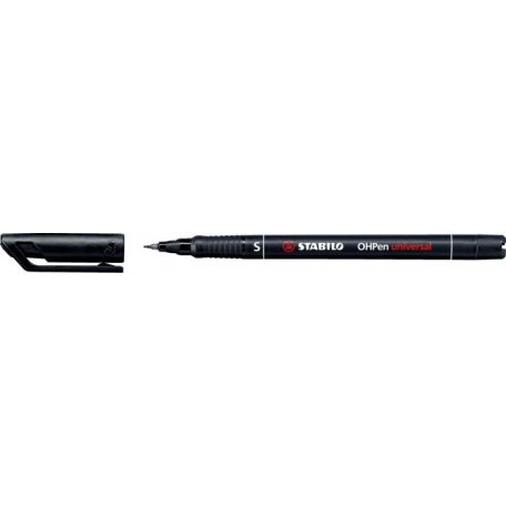 STABILO Alkoholos marker, 0,4 mm, STABILO "OHPen S", fekete