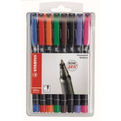   STABILO Alkoholos marker, 1 mm, STABILO "OHPen M", 8 különböző szín