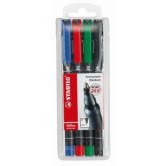   STABILO Alkoholos marker készlet, 1 mm, STABILO "OHPen M", 4 különböző szín