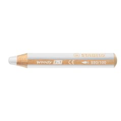   STABILO Színes ceruza, kerek, vastag, STABILO "Woody 3 in 1", fehér