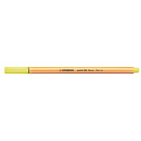 STABILO Tűfilc, 0,4 mm, STABILO "Point 88", neon sárga