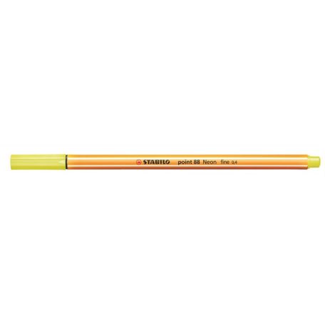 STABILO Tűfilc, 0,4 mm, STABILO "Point 88", neon sárga