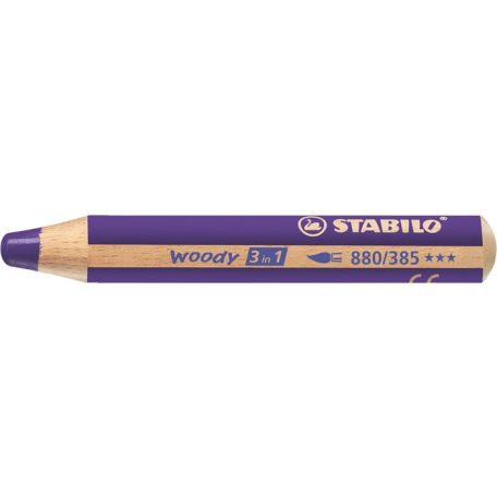 STABILO Színes ceruza, kerek, vastag, STABILO "Woody 3 in 1", viola