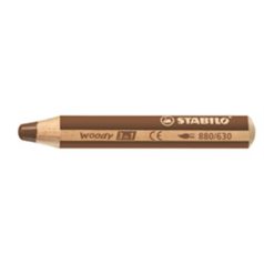   STABILO Színes ceruza, kerek, vastag, STABILO "Woody 3 in 1", barna