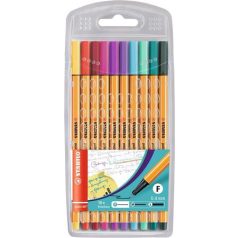   STABILO Tűfilc készlet, 0,4 mm, STABILO "Point 88", 10 különböző szín