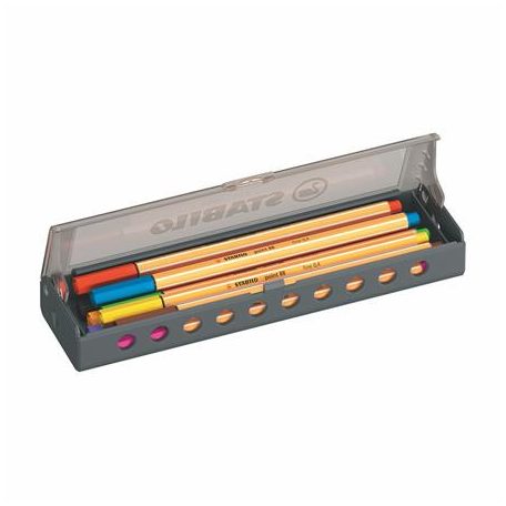 STABILO Tűfilc készlet, 0,4 mm, STABILO "Point 88", 10 db-os asztali készlet