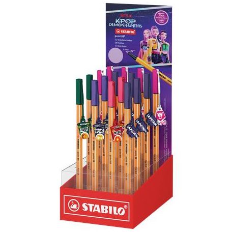 STABILO Tűfilc display, 0,4 mm, STABILO "Point 88" "K-Pop démonvadászok"