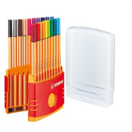 STABILO Tűfilc készlet, 0,4 mm, STABILO "Point 88 ColorParade", 20 különböző szín