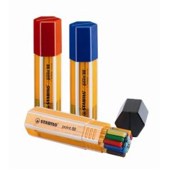   STABILO Tűfilc készlet, 0,4 mm, STABILO "Point 88 Big Point Box", 20 különböző szín