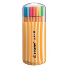   STABILO Tűfilc készlet, 0,4 mm, STABILO "Point 88 Zebrui", 15+5 különböző szín