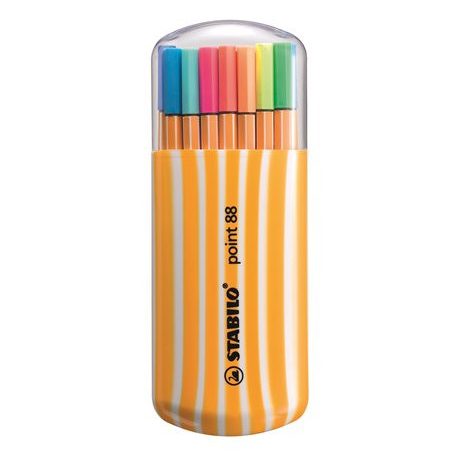 STABILO Tűfilc készlet, 0,4 mm, STABILO "Point 88 Zebrui", 15+5 különböző szín
