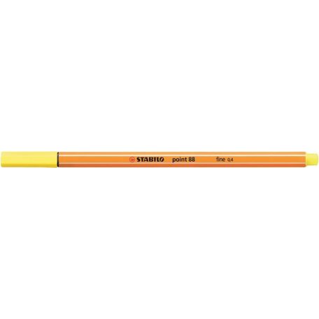 STABILO Tűfilc, 0,4 mm, STABILO "Point 88", citromsárga