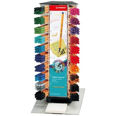 STABILO Tűfilc display, 0,4 mm, STABILO "Point 88", vegyes színek