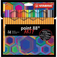   STABILO Tűfilc készlet, 0,4 mm, STABILO "Point 88 ARTY", 24 különböző szín