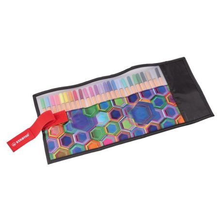 STABILO Tűfilc készlet, 0,4 mm, STABILO "Point 88 ARTY", 25 különböző szín