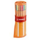 STABILO Tűfilc készlet, 0,4 mm, felcsavarható szett, neon színekkel, STABILO "Point 88", 30 különböző szín