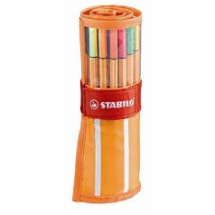   STABILO Tűfilc készlet, 0,4 mm, felcsavarható szett, neon színekkel, STABILO "Point 88", 30 különböző szín