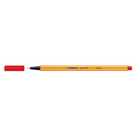 STABILO Tűfilc, 0,4 mm, STABILO "Point 88", piros