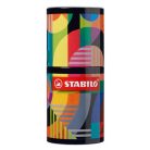 STABILO Tűfilc készlet, hengeres fém doboz, 0,4 mm, STABILO "point 88 ARTY", 45 különböző szín