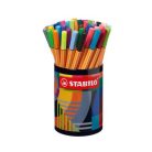 STABILO Tűfilc készlet, hengeres fém doboz, 0,4 mm, STABILO "point 88 ARTY", 45 különböző szín