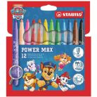 STABILO Filctoll készlet, vastag, 3 mm, STABILO "Power Max", Mancs őrjárat, 12 különböző szín