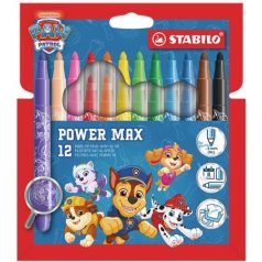   STABILO Filctoll készlet, vastag, 3 mm, STABILO "Power Max", Mancs őrjárat, 12 különböző szín