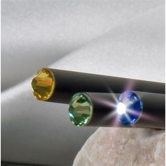   ART CRYSTELLA Ceruza, fekete, zafírkék SWAROVSKI® kristállyal, exkluzív, 17cm, ART CRYSTELLA®