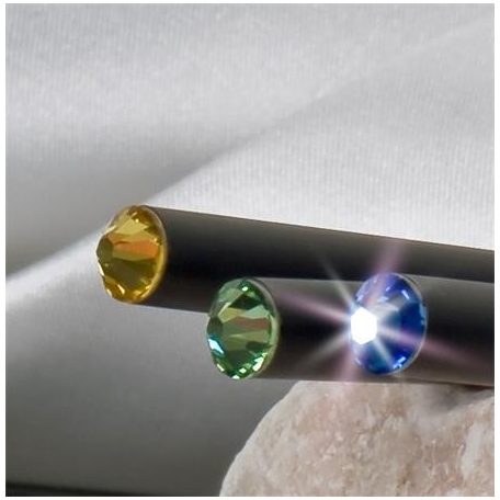 ART CRYSTELLA Ceruza, fekete, zafírkék SWAROVSKI® kristállyal, exkluzív, 17cm, ART CRYSTELLA®