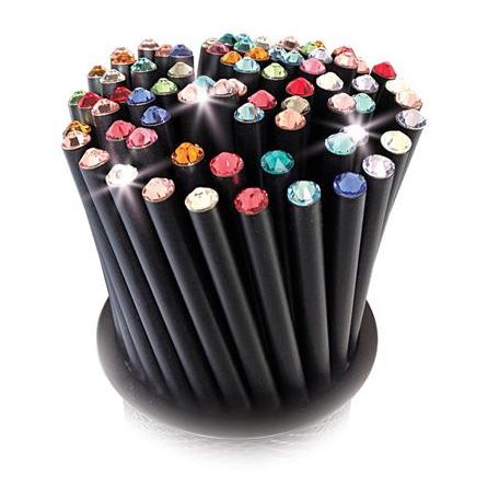 ART CRYSTELLA Ceruzák tartóban, vegyes színű SWAROVSKI® kristállyal, 50db-os szett, ART CRYSTELLA®