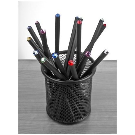 ART CRYSTELLA Ceruzák tartóban, vegyes színű SWAROVSKI® kristállyal, 50db-os szett, ART CRYSTELLA®