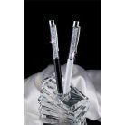 ART CRYSTELLA Golyóstoll, krémfehér, felül fehér SWAROVSKI® kristállyal töltve, 14 cm, ART CRYSTELLA®