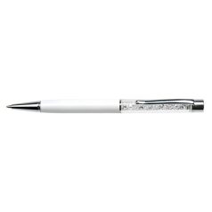   ART CRYSTELLA Golyóstoll, krémfehér, felül fehér SWAROVSKI® kristállyal töltve, 14 cm, ART CRYSTELLA®