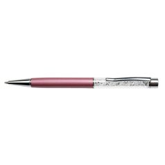   ART CRYSTELLA Golyóstoll, világoslila, felül fehér SWAROVSKI® kristállyal töltve, 14 cm, ART CRYSTELLA®