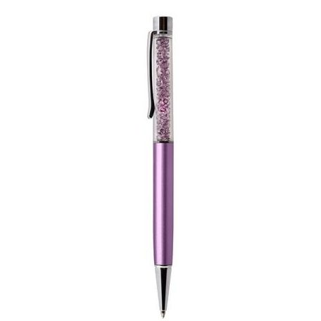 ART CRYSTELLA Golyóstoll, világoslila, felül világoslila SWAROVSKI® kristállyal töltve, 14 cm, ART CRYSTELLA®