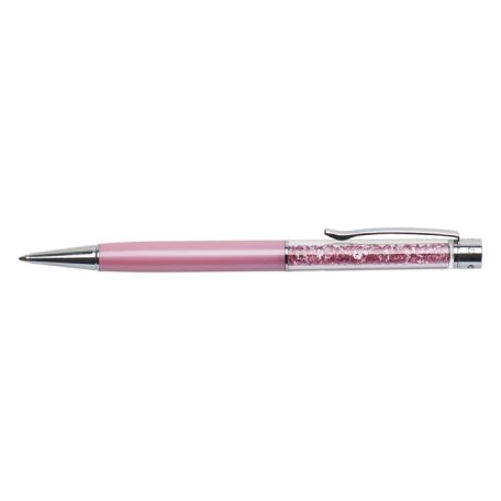 ART CRYSTELLA Golyóstoll, rózsaszín, felül rózsaszín SWAROVSKI® kristállyal töltve, 14 cm, ART CRYSTELLA®