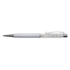   ART CRYSTELLA Golyóstoll, krémfehér, felül színjátszós fehér SWAROVSKI® kristállyal töltve, 14 cm, ART CRYSTELLA®