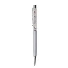 ART CRYSTELLA Golyóstoll, krémfehér, felül színjátszós fehér SWAROVSKI® kristállyal töltve, 14 cm, ART CRYSTELLA®