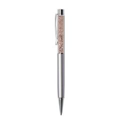   ART CRYSTELLA Golyóstoll, ezüst, felül arany SWAROVSKI® kristályokkal töltve 14 cm, ART CRYSTELLA®