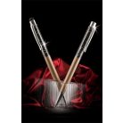 ART CRYSTELLA Golyóstoll, arany, felül fekete SWAROVSKI® kristályokkal töltve 14 cm, ART CRYSTELLA®