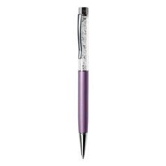   ART CRYSTELLA Golyóstoll, orgonalila, felül fehér SWAROVSKI® kristályokkal töltve, 14 cm, ART CRYSTELLA®