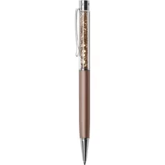   ART CRYSTELLA Golyóstoll, rózsa-arany, felül topáz SWAROVSKI® kristállyal töltve, 14 cm, ART CRYSTELLA®