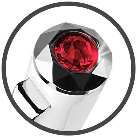 ART CRYSTELLA Golyóstoll, fehér-ezüst "Rialto", light siam piros SWAROVSKI® kristállyal, 14cm, ART CRYSTELLA®