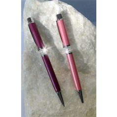   ART CRYSTELLA Golyóstoll, Crystals from SWAROVSKI®, rózsaszín, középen fehér kristályokkal töltve, ART CRYSTELLA®, 14cm