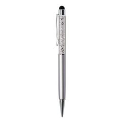   ART CRYSTELLA Golyóstoll, ezüst, felül fehér SWAROVSKI® kristállyal töltve, érintővel, 14 cm, ART CRYSTELLA®