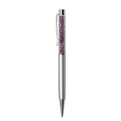   ART CRYSTELLA Golyóstoll, ezüst, felül orgonalila SWAROVSKI® kristállyal töltve, 14 cm, ART CRYSTELLA®