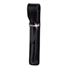   ART CRYSTELLA Tolltok, fekete, bőr, 2 sor fehér SWAROVSKI® kristállyal, 16cm, ART CRYSTELLA®