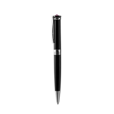 ART CRYSTELLA Golyóstoll, fekete, "Rimini", rózsaszín SWAROVSKI® kristállyal, 14 cm, ART CRYSTELLA®