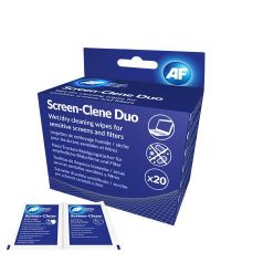   AF Tisztítókendő, képernyőhöz, 20 db nedves-száraz kendőpár, AF "Screen-Clene Duo"