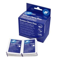   AF Tisztítókendő, képernyőhöz, 20 db nedves-száraz kendőpár, AF "Screen-Clene Duo"
