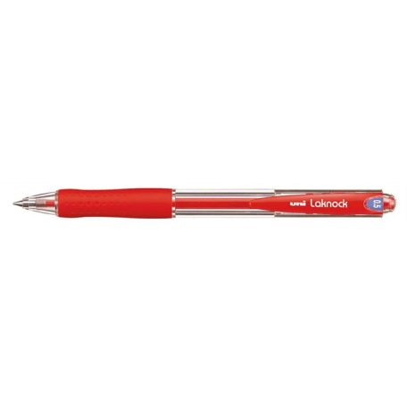 UNI Golyóstoll, 0,3 mm, nyomógombos, UNI "SN-100 Laknock", piros
